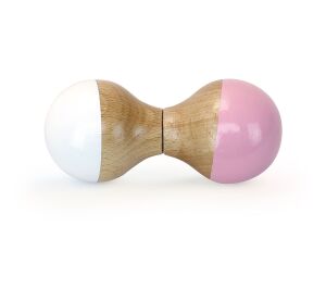 Vilac Dřevěné chrastítko bílo - růžové